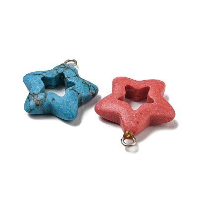 Synthetic Turquoise Dyed Pendants G-G075-01-1