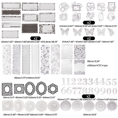 Black & White Lace DIY Scrapbooking Kits STIC-WH0024-01-1