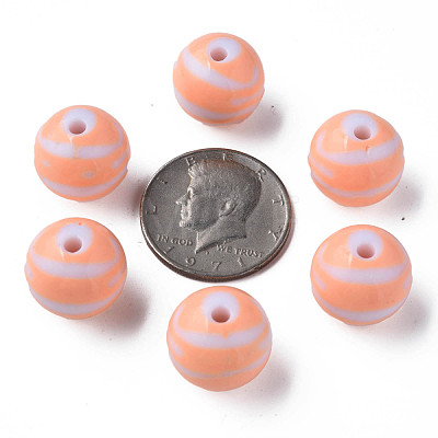 Opaque Striped Acrylic Beads MACR-S373-27B-08-1