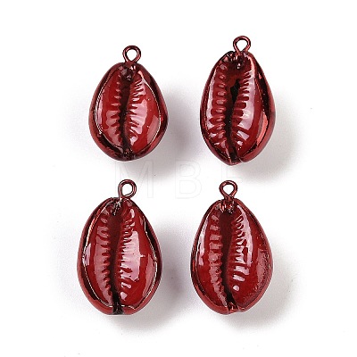 Spray Painted Natural Cowrie Shell Pendants SHEL-K006-49-1