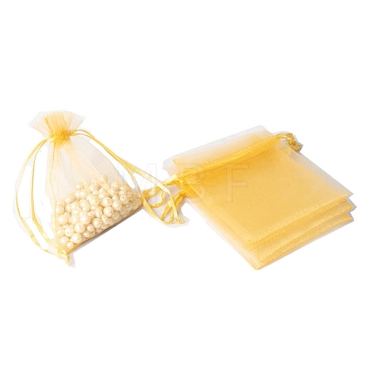 100Pcs Rectangle Organza DIY Craft Drawstring Bags PW-WG69155-06-1
