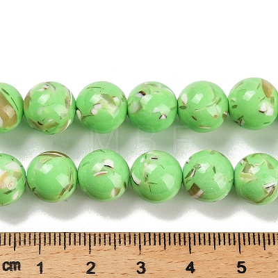 Assembled Synthetic Stone and Trochus Shell Beads Strands G-B128-08D-07-1