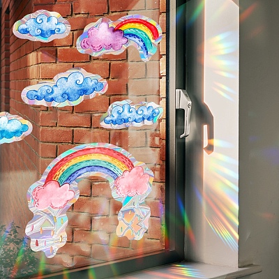 Rainbow & Cloud Rainbow Prism Electrostatic Window Stickers PW-WGA11A0-01-1