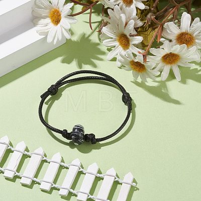 Gemstone Beaded Cord Bracelet BJEW-JB07686-M02-1