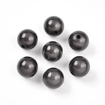 Spray Painted Acrylic Beads MACR-Q154-10mm-N05-1