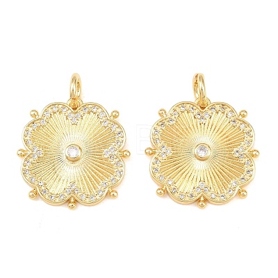 Brass Micro Pave Cubic Zirconia Pendants KK-C162-062G-01-1