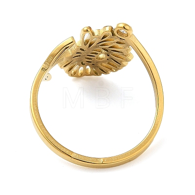 304 Stainless Steel with Cubic Zirconia Adjustable Rings RJEW-K245-48F-G-1