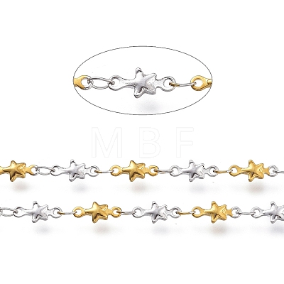 304 Stainless Steel Star Link Chains CHS-M003-04GP-1