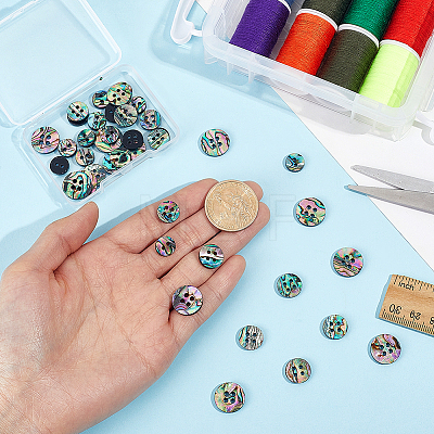 40Pcs 4 Styles Acrylic & Paua Shell Buttons BUTT-ME0001-30-1