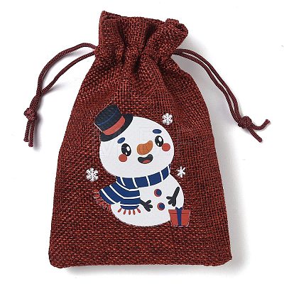 Christmas Theme Jute Cloth Storage Bags ABAG-F010-01A-03-1