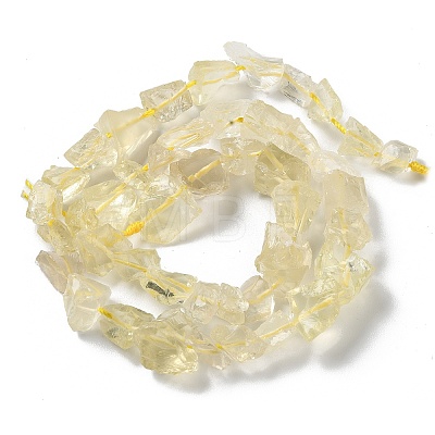 Raw Rough Natural Lemon Quartz Beads Strands G-B065-C10-1