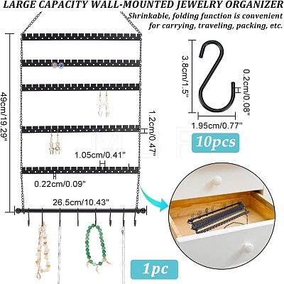 Iron Wall Earring Organizer ODIS-WH0029-35-1