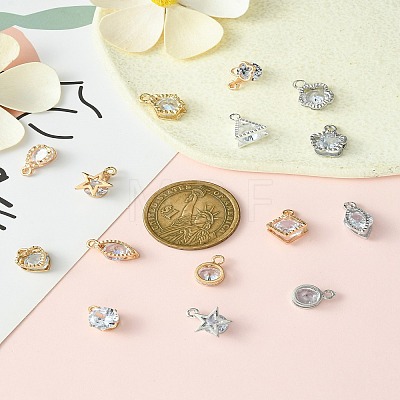 15pcs 15 Styles Alloy Charms ZIRC-YW0001-11-1