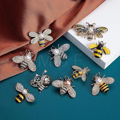  Alloy Enamel Bee Brooches JEWB-NB0001-05-1