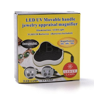 30X 60X 90X Illuminated Loupe Magnifiers AJEW-M031-06P-1