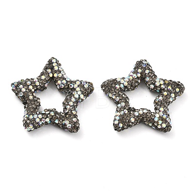 Star Shape Polymer Clay Rhinestone Beads CLAY-NH0001-06A-1