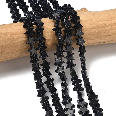 Synthetic Blue Goldstone Beads Strands G-F817-A07-01-1