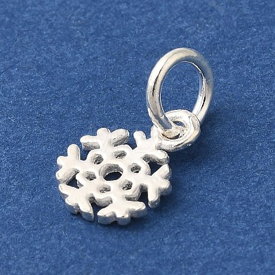 925 Sterling Silver Snowflake Charms with Jump Rings FIND-U013-01S-1