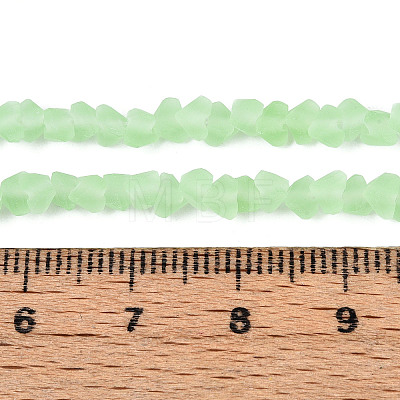 Frosted Transparent Glass Beads Strands GLAA-N016-4mm-07-1
