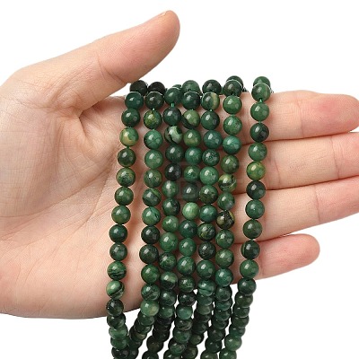 Natural West African Jade Round Beads Strands X-G-P075-03-6mm-1