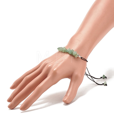 Natural Green Aventurine Chips Braided Bead Bracelet BJEW-JB08019-04-1