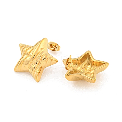 Star 304 Stainless Steel Ear Studs EJEW-L290-013G-1