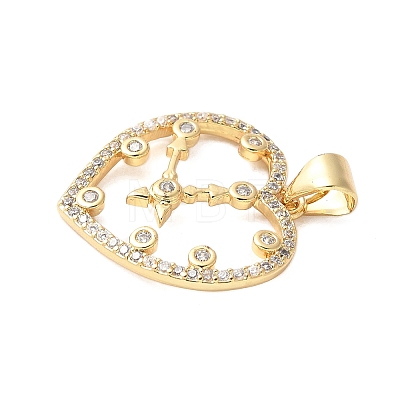 Brass Micro Pave Cubic Zirconia Pendants KK-D357-10B-G-1