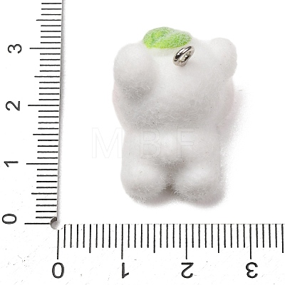 Anmial Theme Flocking Opaque Resin Pendants LS-RESI-G130-01B-1