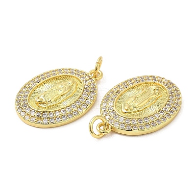 Brass Pave Cubic Zirconia  Pendants KK-Z028-14G-1