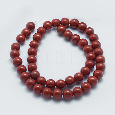 Natural Red Jasper Beads Strands G-I199-25-6mm-1
