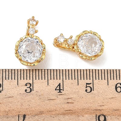Brass Micro Pave Cubic Zirconia Fold Over Clasps KK-H526-14G-08-1