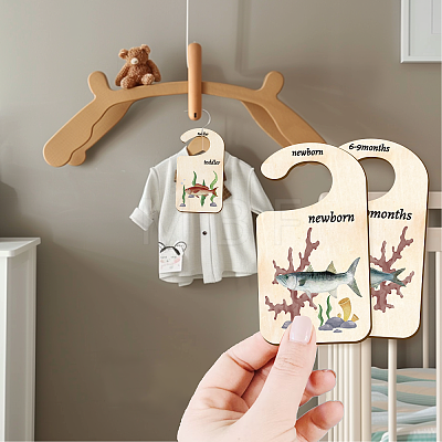 Wood Baby Closet Size Dividers AJEW-WH0352-015-1