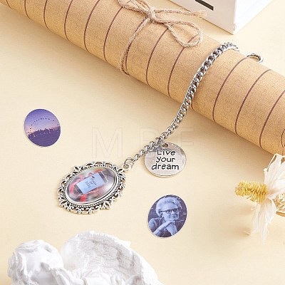 6Pcs Word Live Your Dream Hanging Ornament HJEW-SW00010-1