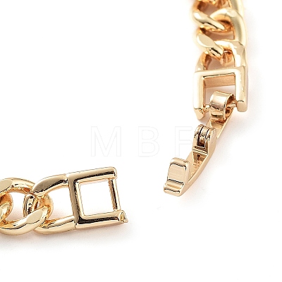 Cubic Zirconia Link Bracelet with Golden Brass Curb Chains BJEW-C055-06B-G-1