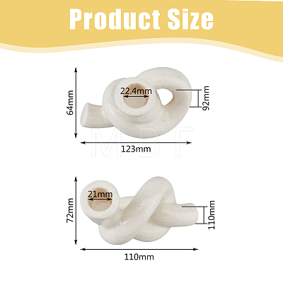 SUPERFINDINGS 2Pcs 2 Styles Ceramic Candle Holder AJEW-FH0004-10-1