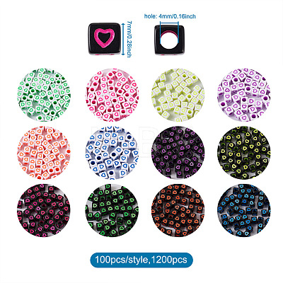 1200Pcs 12 Colors Opaque Acrylic European Beads MACR-TA0001-20-1
