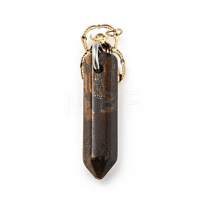 Insect Natural Tiger Eye Pointed Pendants G-I333-02G-1