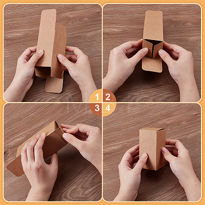 Foldable Creative Kraft Paper Box LS-CON-WH0113-01B-1