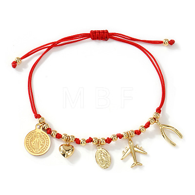 Bohemian 304 Stainless Steel & Brass Charm Bracelets GB2498-2-1