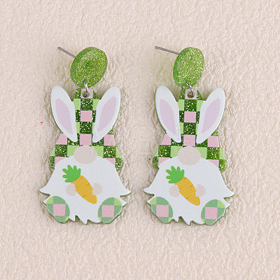 Easter Acrylic Glitter Powder Dangle Stud Earrings FS-WG58748-14-1