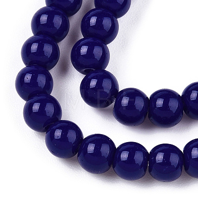 Opaque Solid Color Glass Beads Strands GLAA-T032-P4mm-03-1