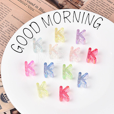 UV Plating Transparent Acrylic European Beads OACR-M027-02K-1