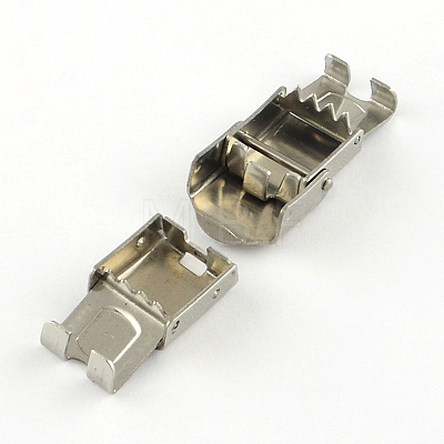 Smooth Surface 201 Stainless Steel Watch Band Clasps STAS-R063-63-1