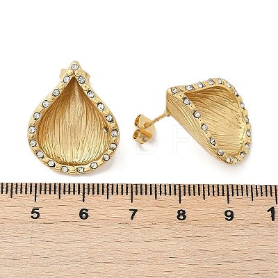 304 Stainless Steel Shell Shape Stud Earrings EJEW-M073-14G-02-1