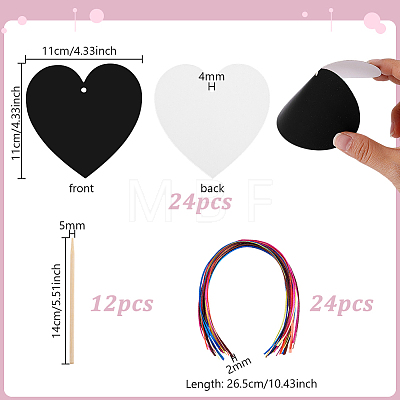 DIY Valentine's Day Heart Scratch Art AJEW-WH0308-909-1