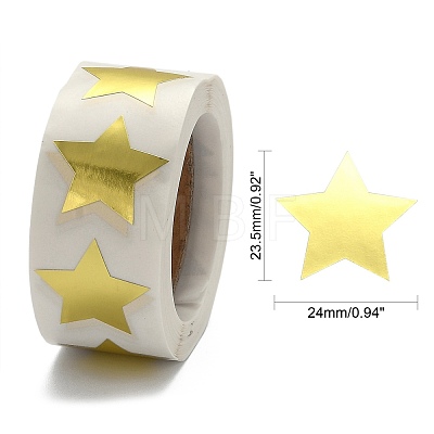 Metallic Foil Star Shape Paper Sticker Labels X-DIY-E023-03-1