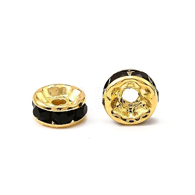 Brass Grade A Rhinestone Spacer Beads RSB038NF-04G-1