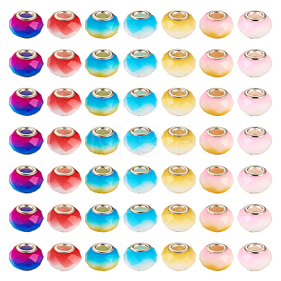  70Pcs 7 Colors Glass European Beads GPDL-TA0001-03-1