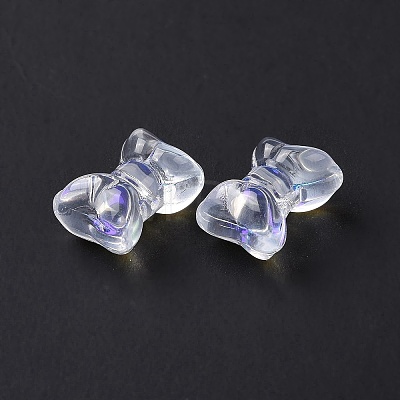 Transparent Spray Painted Glass Beads GLAA-I050-11E-1