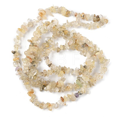 Natural Gold Rutilated Quartz Beads Strands G-G0003-B19-1